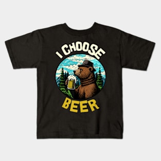 I Choose Bear I Choose Beer Kids T-Shirt